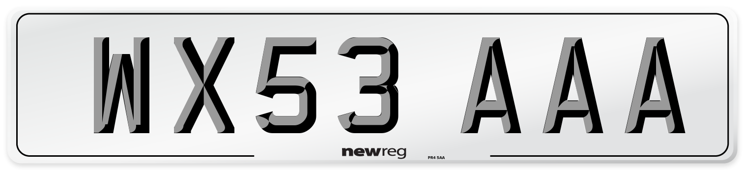 WX53 AAA Number Plate from New Reg